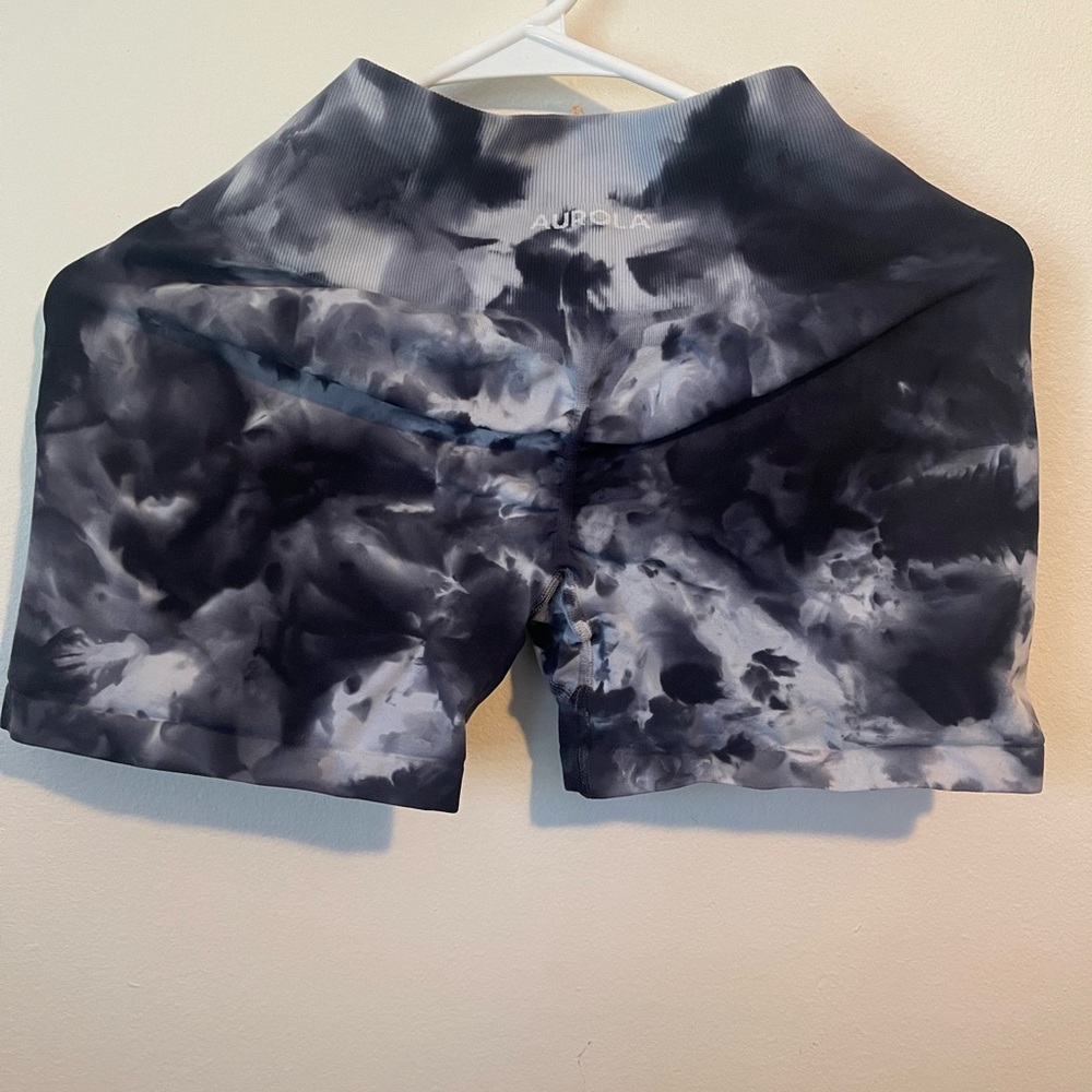 Women's Tie-Dye Shorts - Black and Gray